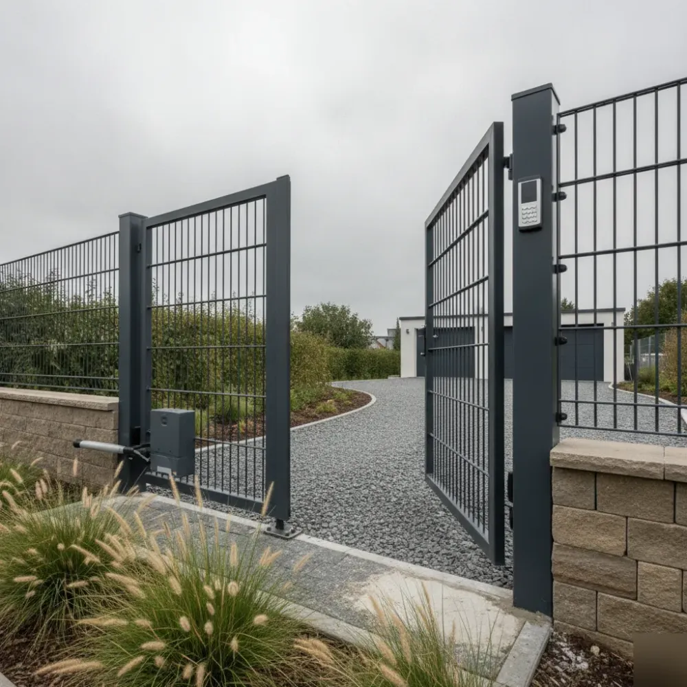 metallzaun-einfahrtstor-gesamtloesung-grundstueck-welzheim Metallzaun und Einfahrtstor als Gesamtlösung an Wohngrundstück in Welzheim.
